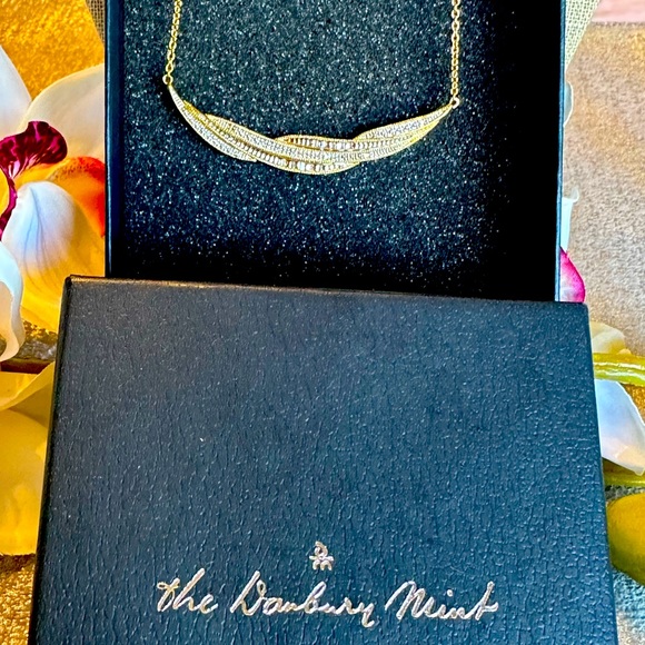 The Danbury Mint gold tone/CZ necklace. - Picture 3 of 4